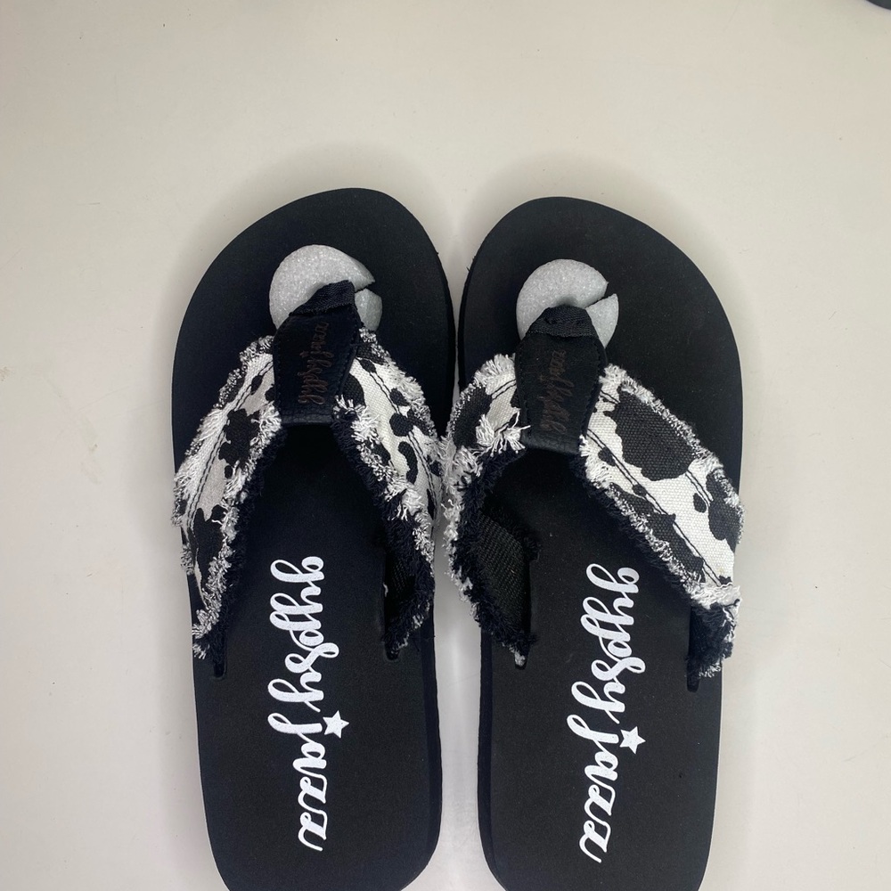 Stylish Cow Print Flip Flops
